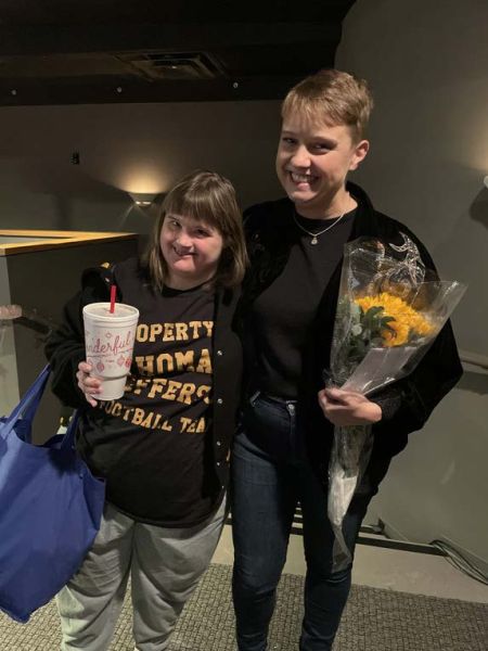 Alison Mahoney and Megan Michaels after a show