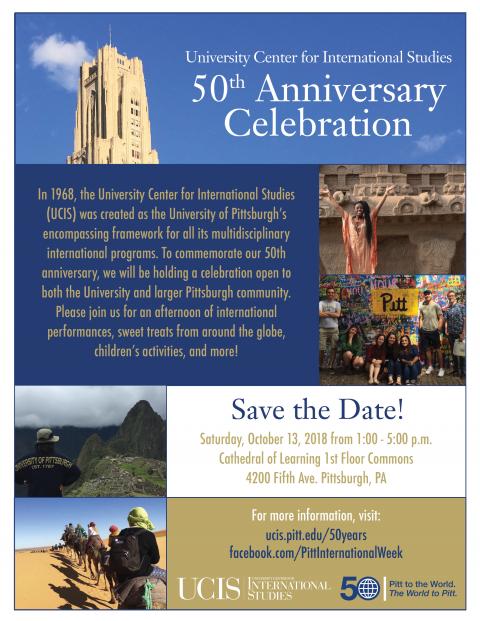 Save the Date - UCIS 50th Anniversary Celebration
