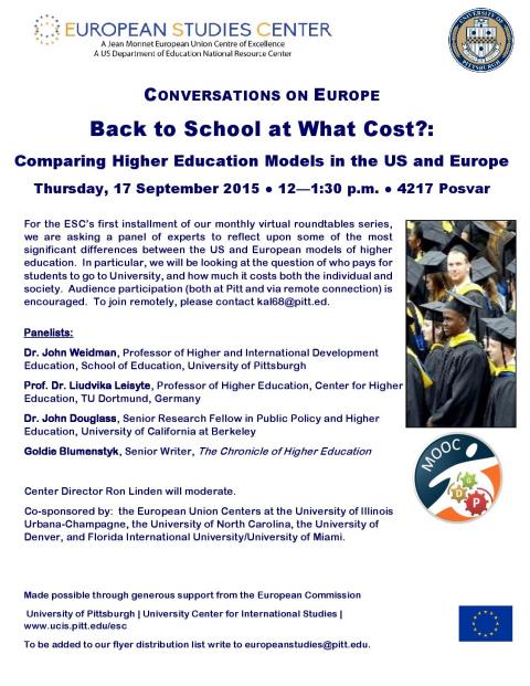 Conversation on Europe: Back to School at What Price