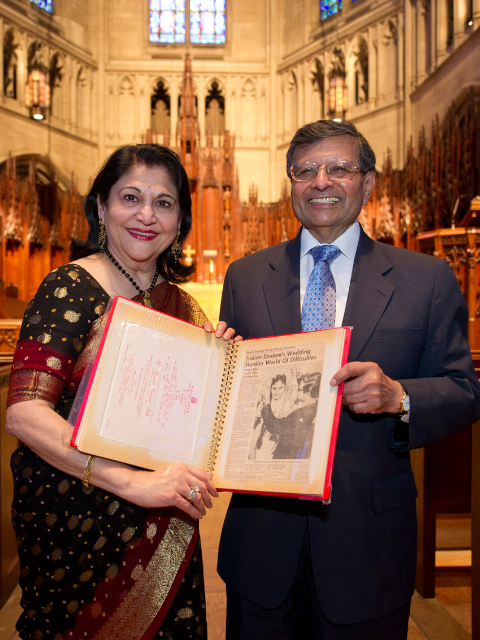 Dr. and Mrs. Sheth in the Heinz Chapel