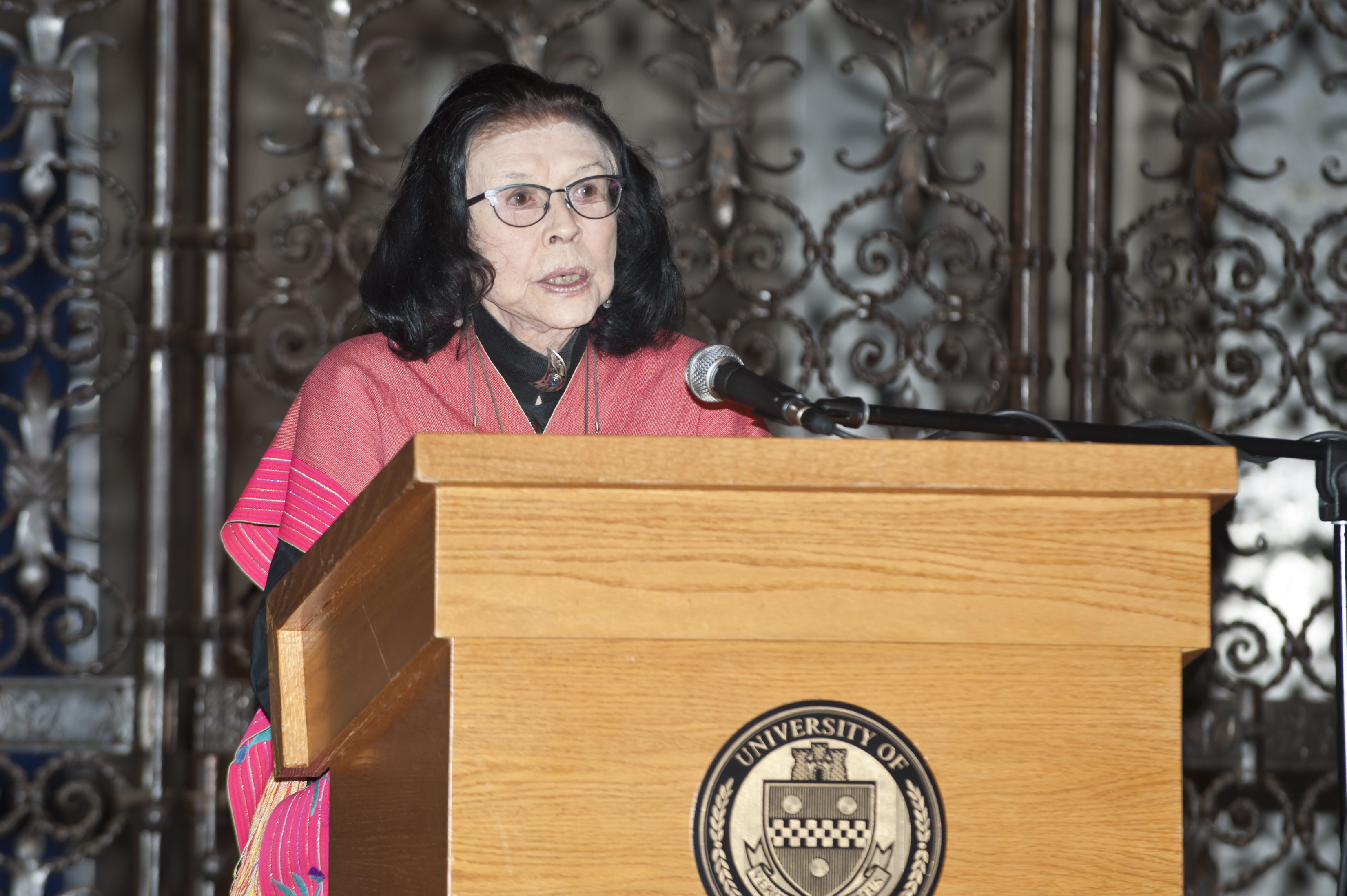 Maxine Bruhns Presenting at a lectern